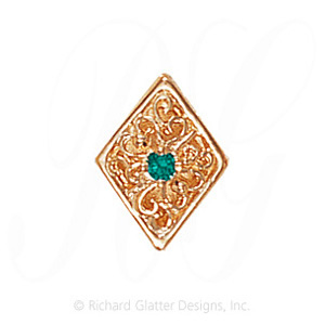 GS106 E - 14 Karat Gold Emerald Slide 